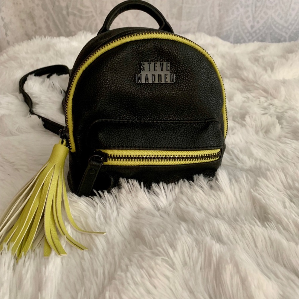 Steve Madden Black and Yellow Mini Backpack